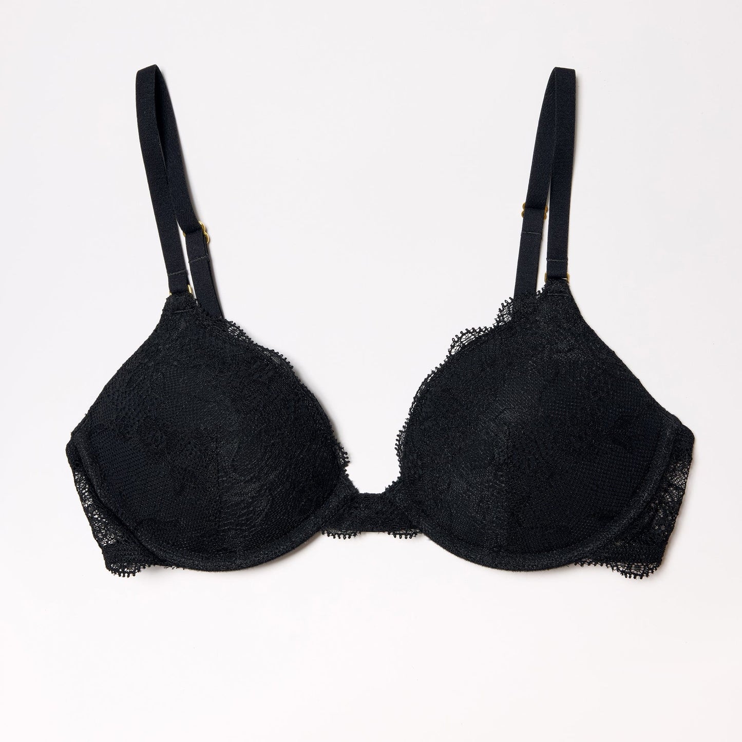All Over Lace Support Bra Black
