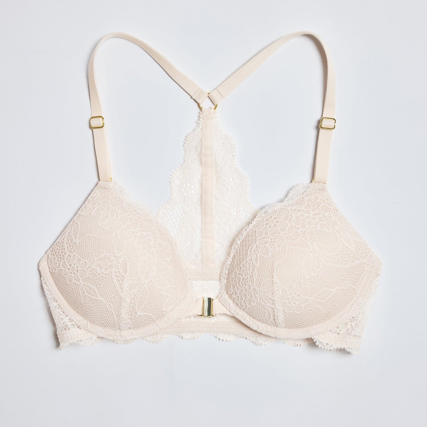 Lace Racerback Support Bra Sand