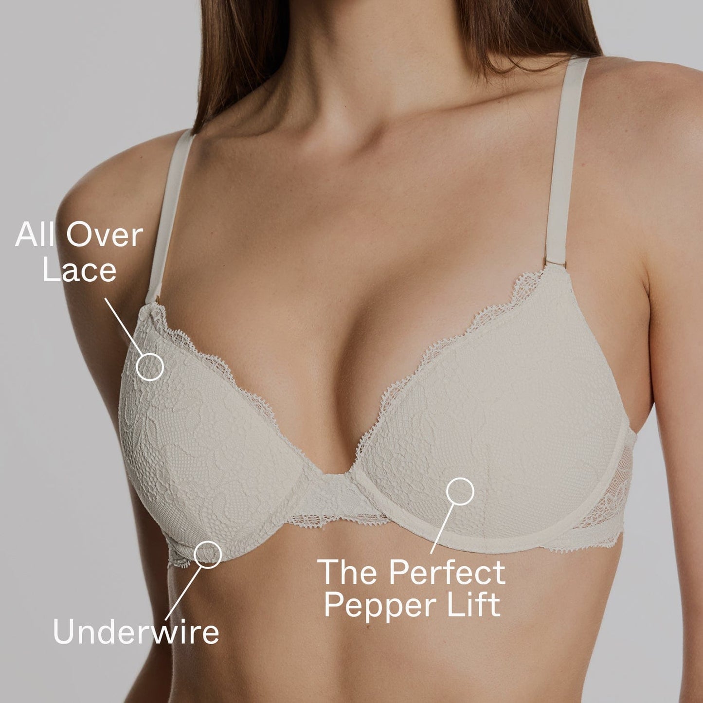 All Over Lace Support Bra Scarlet Two-Tone