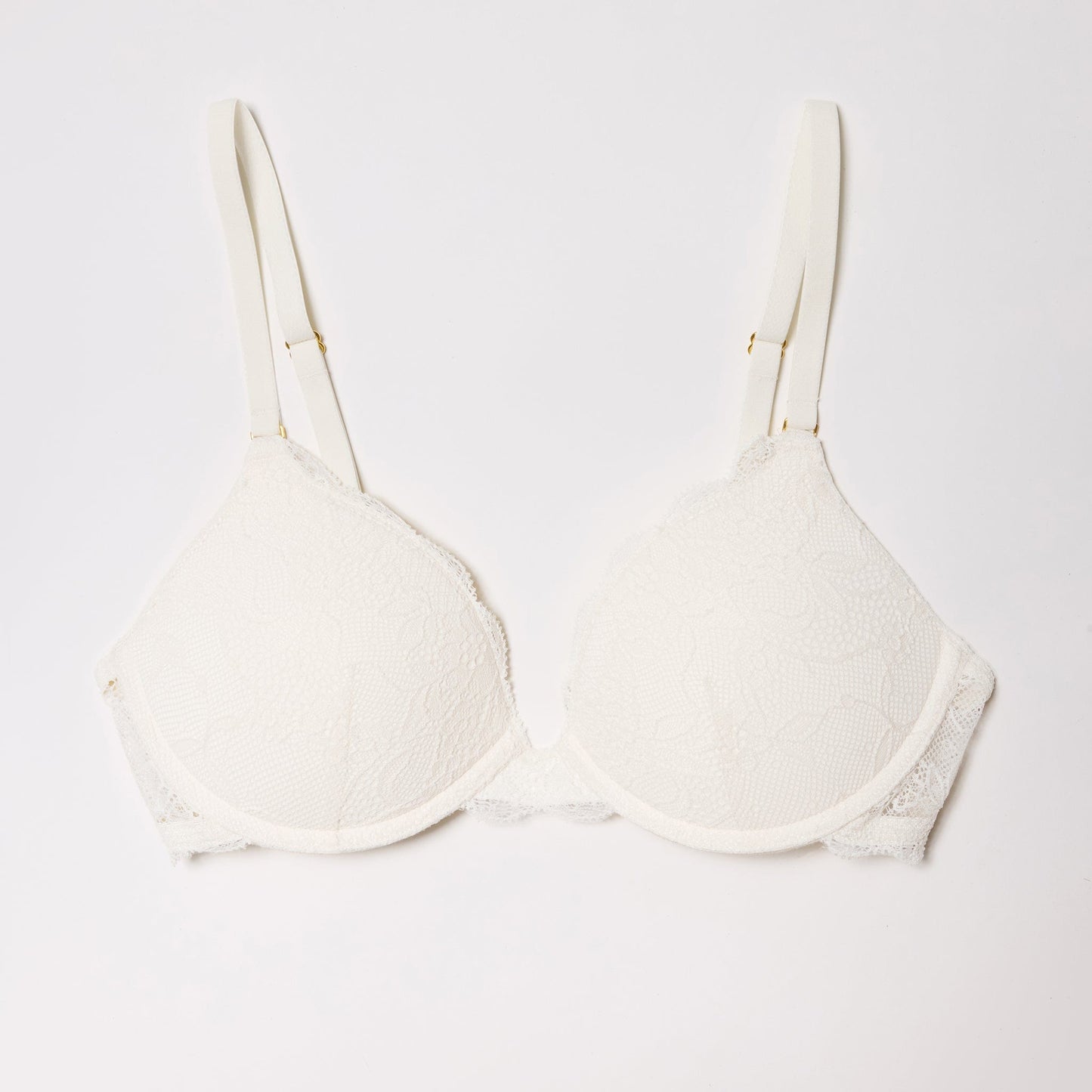 All Over Lace Support Bra Ecru