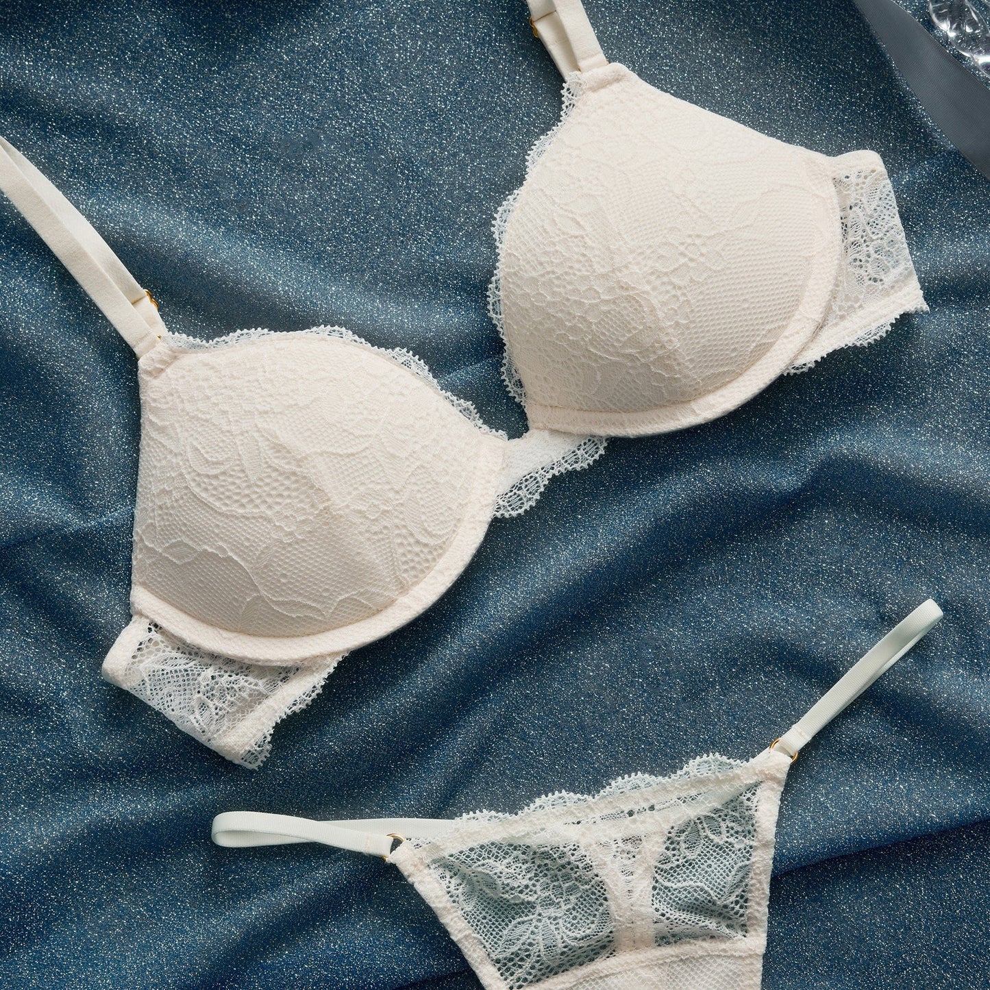 Lace String Thong Ecru