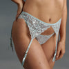 Lace Garter Metallic Crystal