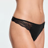 Smooth Fine Lace Thong Black