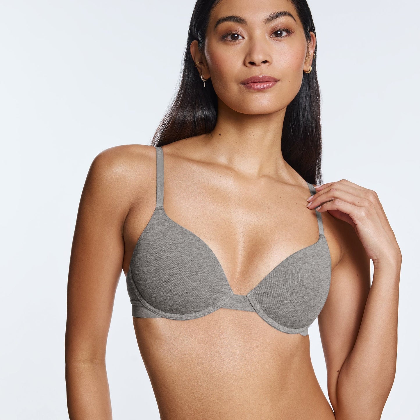 Supima® Cotton Support Bra Heather Grey