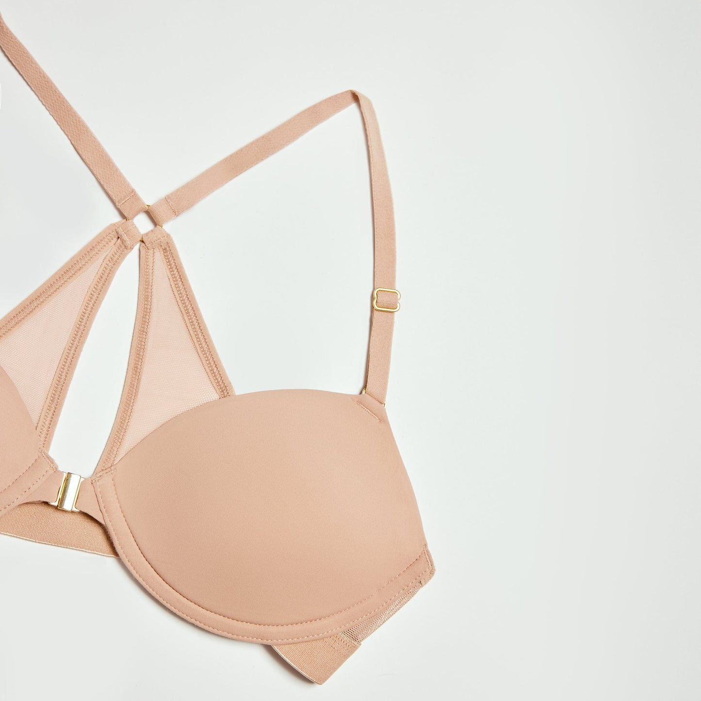 Demi Racerback T-Shirt Bra Beige