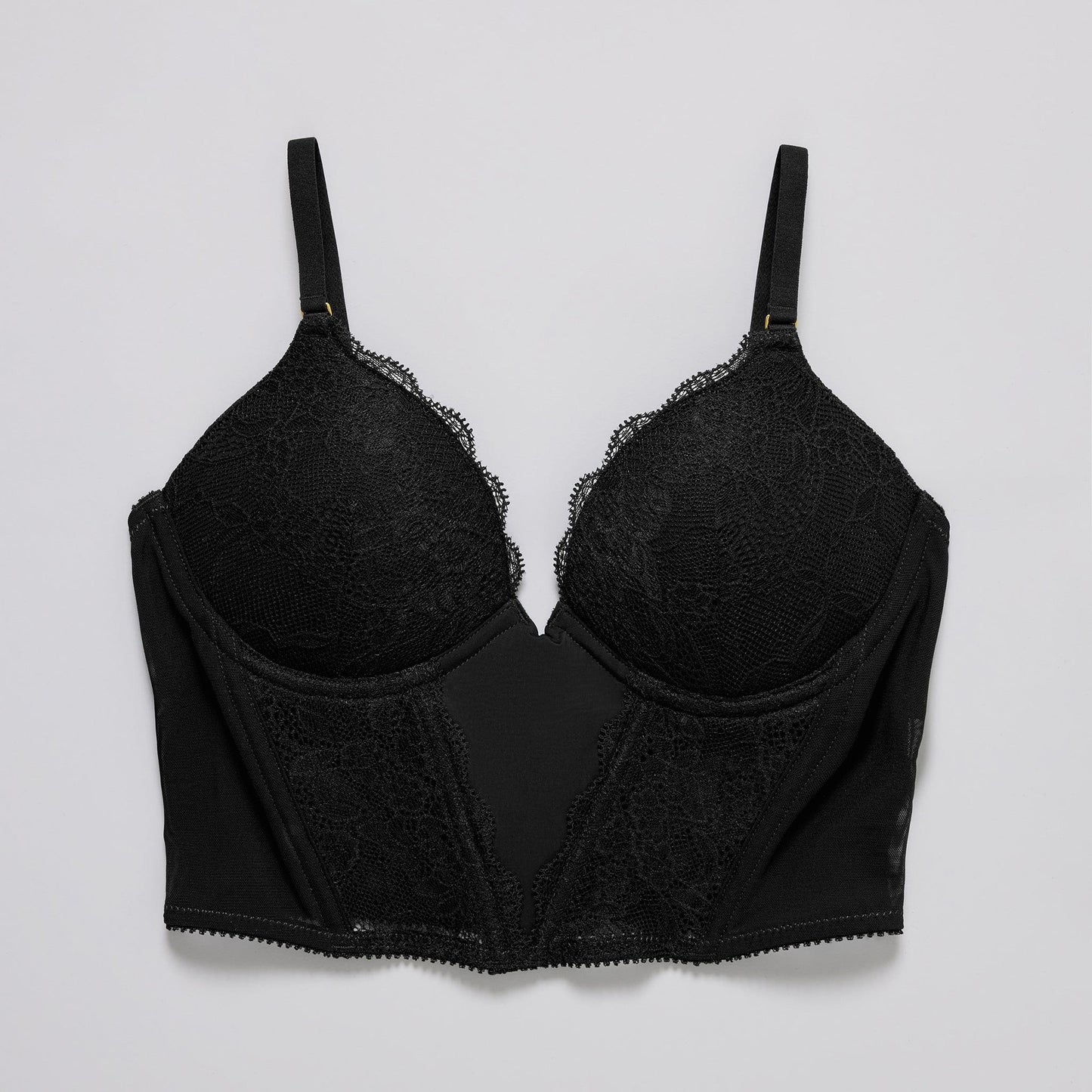 Lace Support Corset Top Black