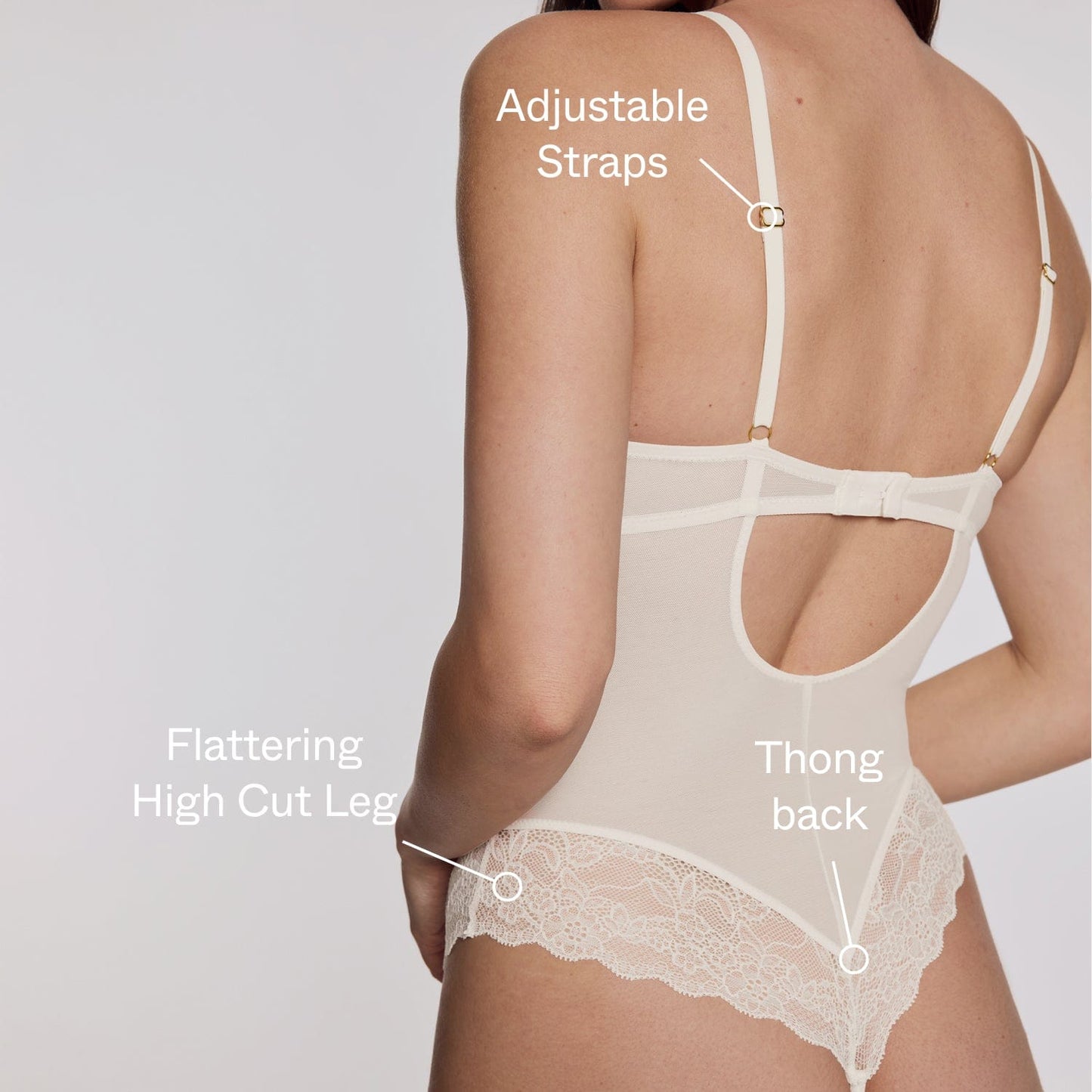 Lace Support Teddy Ecru