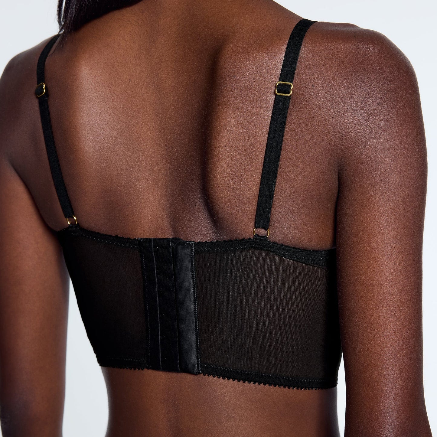 Lace Support Corset Top Black