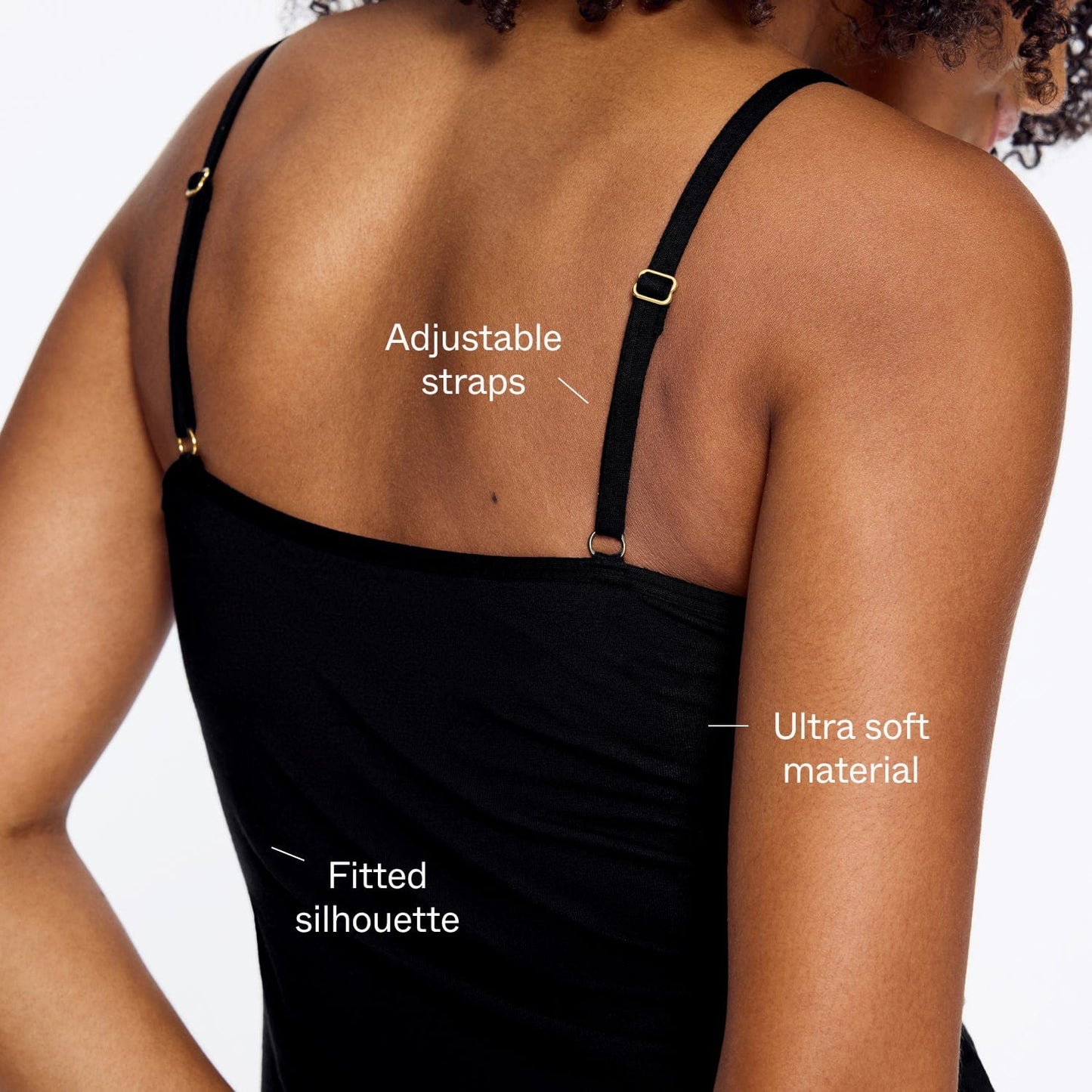 Supima® Cotton Cami Bra Black