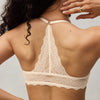 Lace Racerback Support Bra Sand