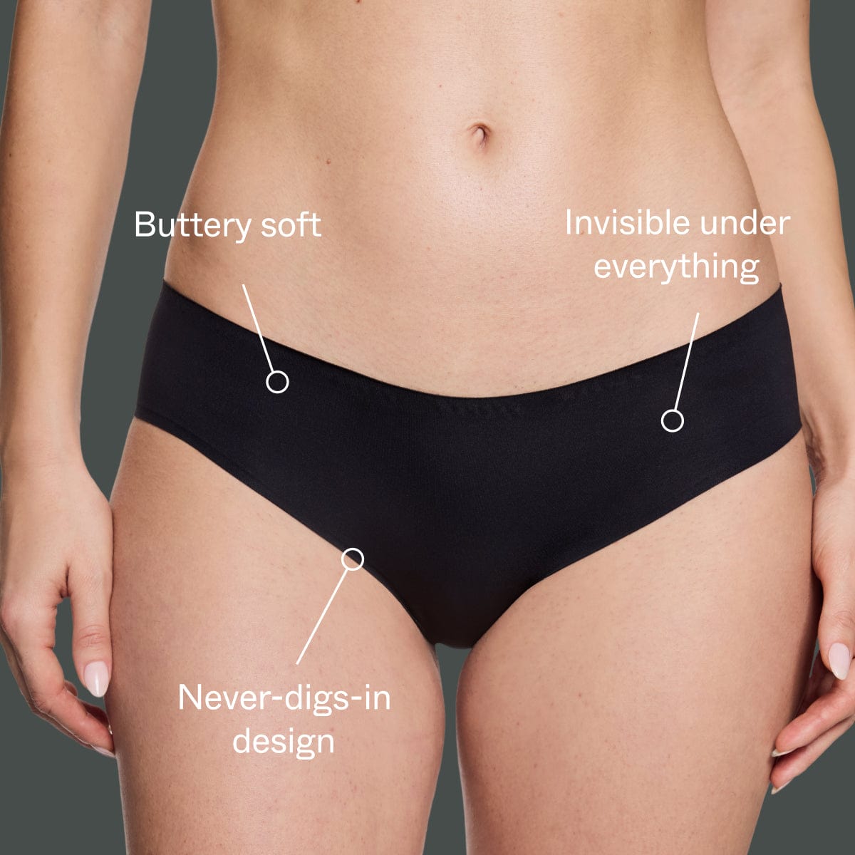 Simply Smooth No Show Hiphugger Black