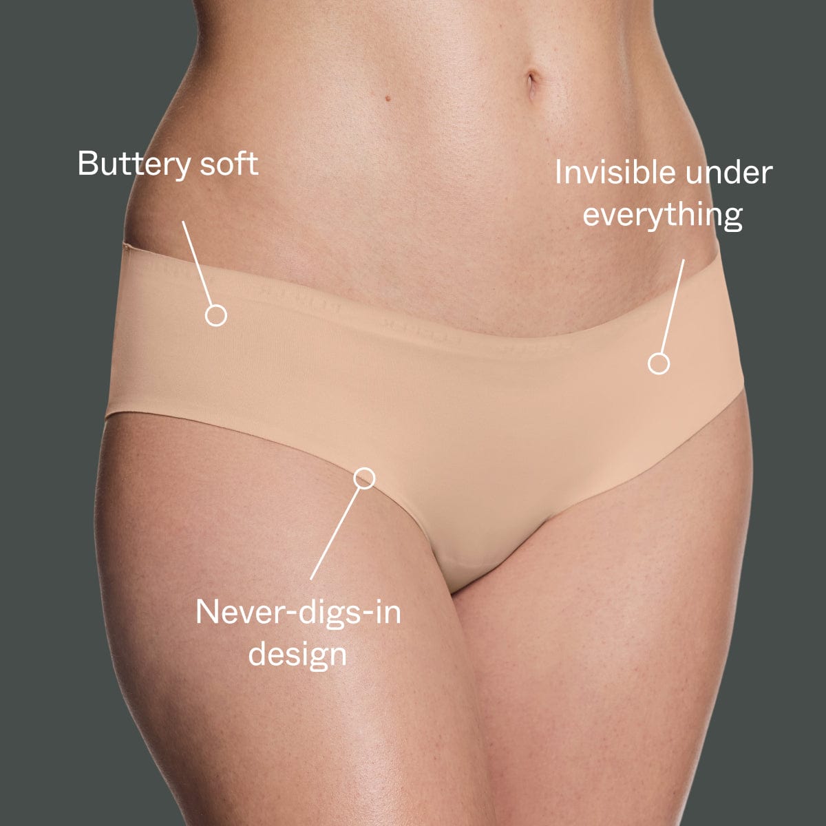 Simply Smooth No Show Hiphugger Beige