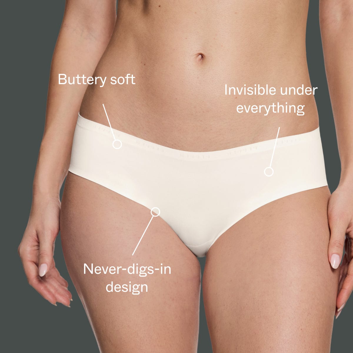 Simply Smooth No Show Hiphugger Ecru