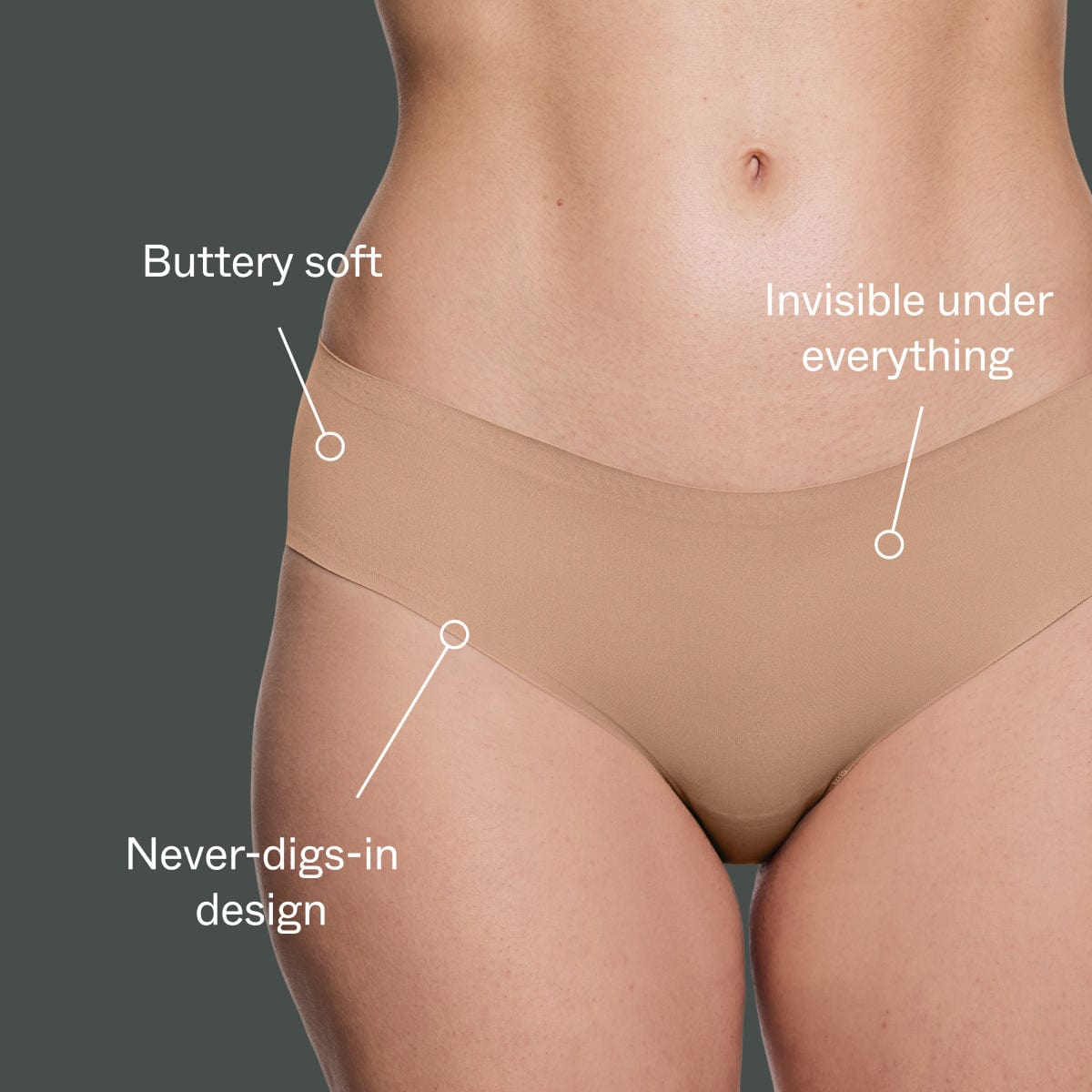 Simply Smooth No Show Hiphugger Fawn