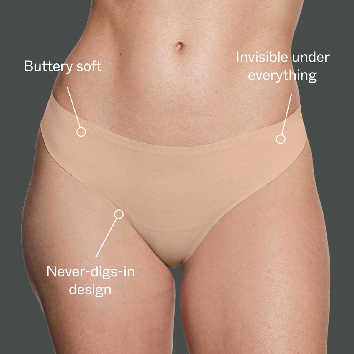 Simply Smooth No Show Thong Beige