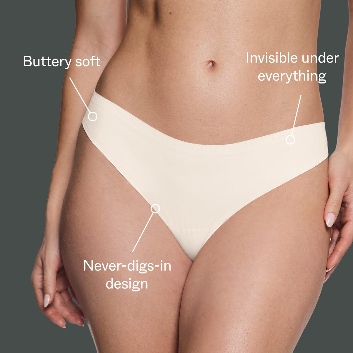 Simply Smooth No Show Thong Ecru