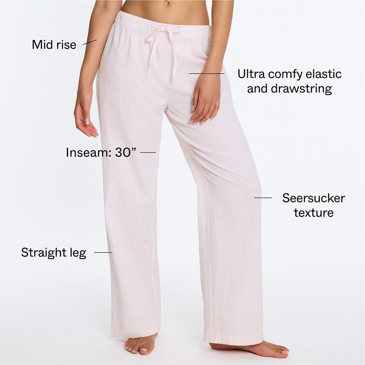 Cotton Lounge Pant Ballet Stripe