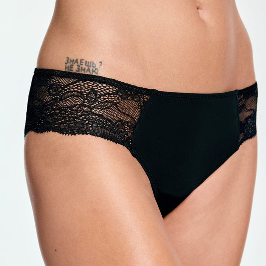 Smooth Fine Lace Bikini Black