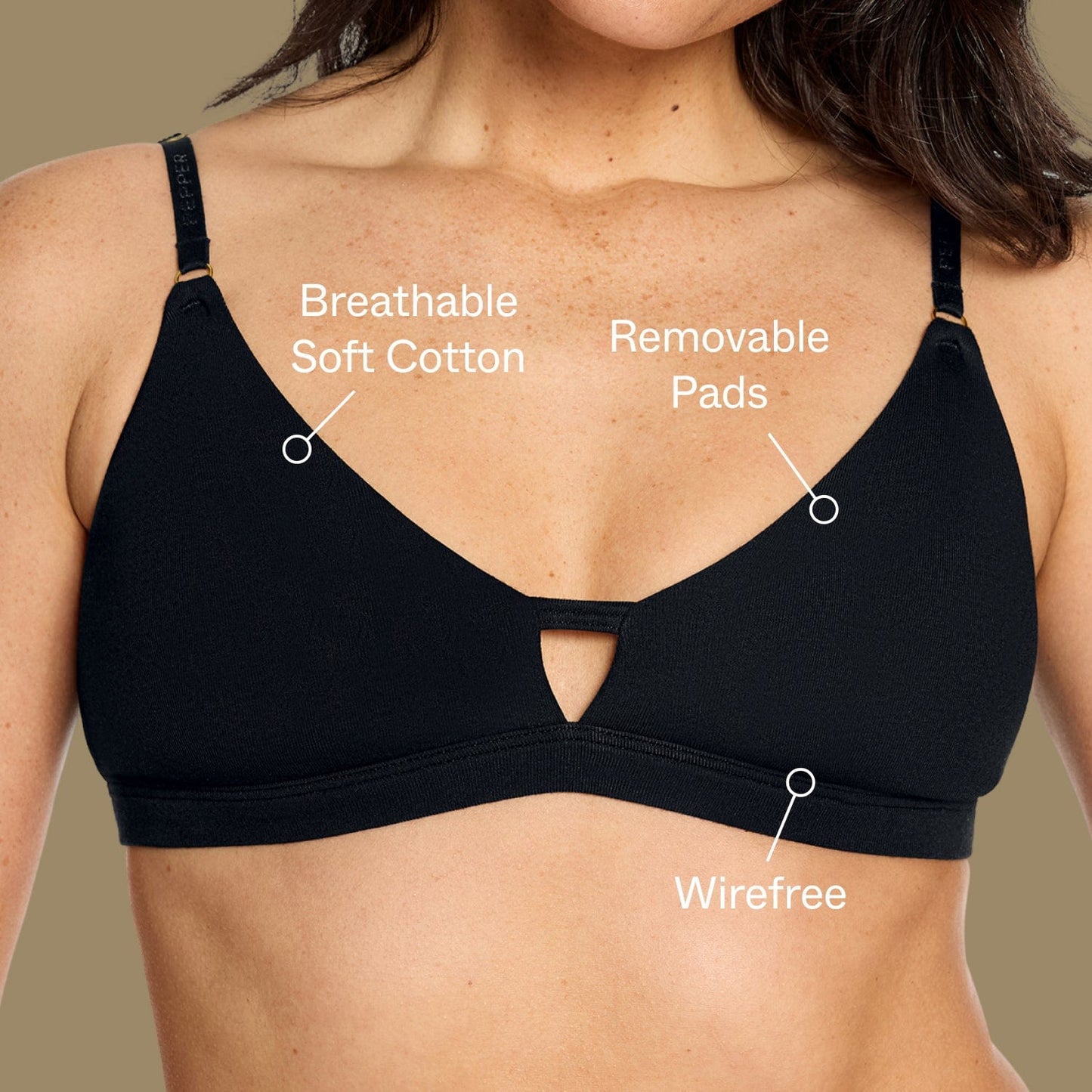 Supima® Cotton Without wires Bra Black