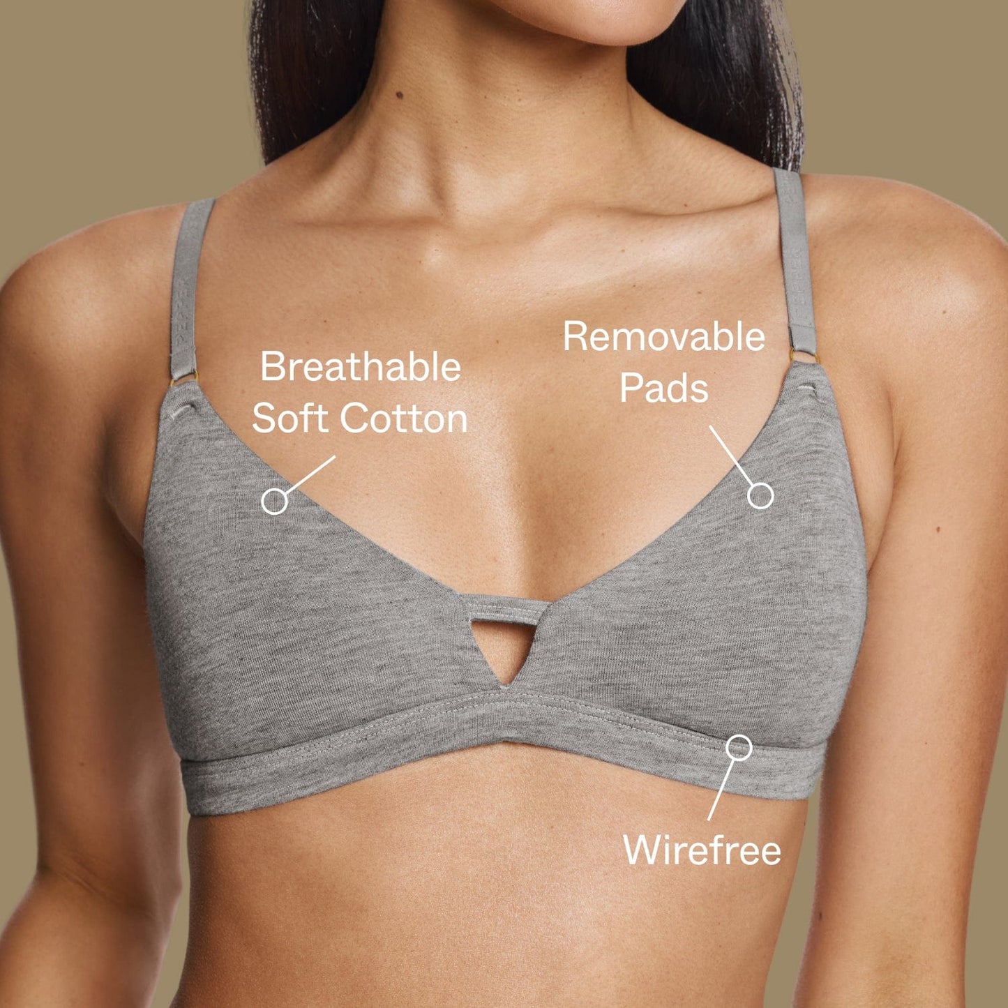 Supima® Cotton Without wires Bra Heather Grey