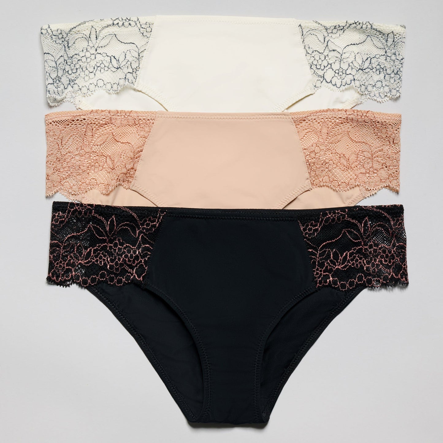 Smooth Lace Bikini Beige Two-Tone