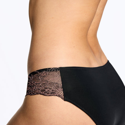 Smooth Lace Bikini Black Two-Tone