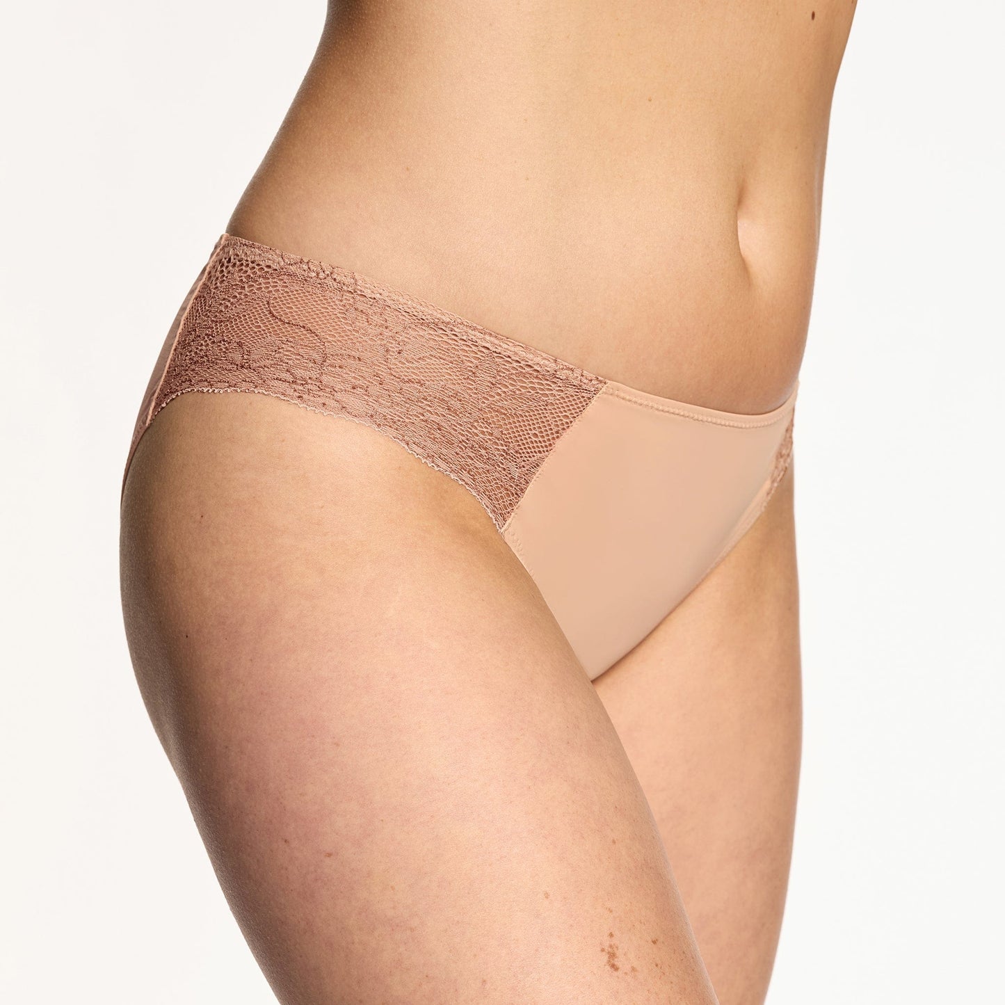 Smooth Lace Bikini Beige Two-Tone