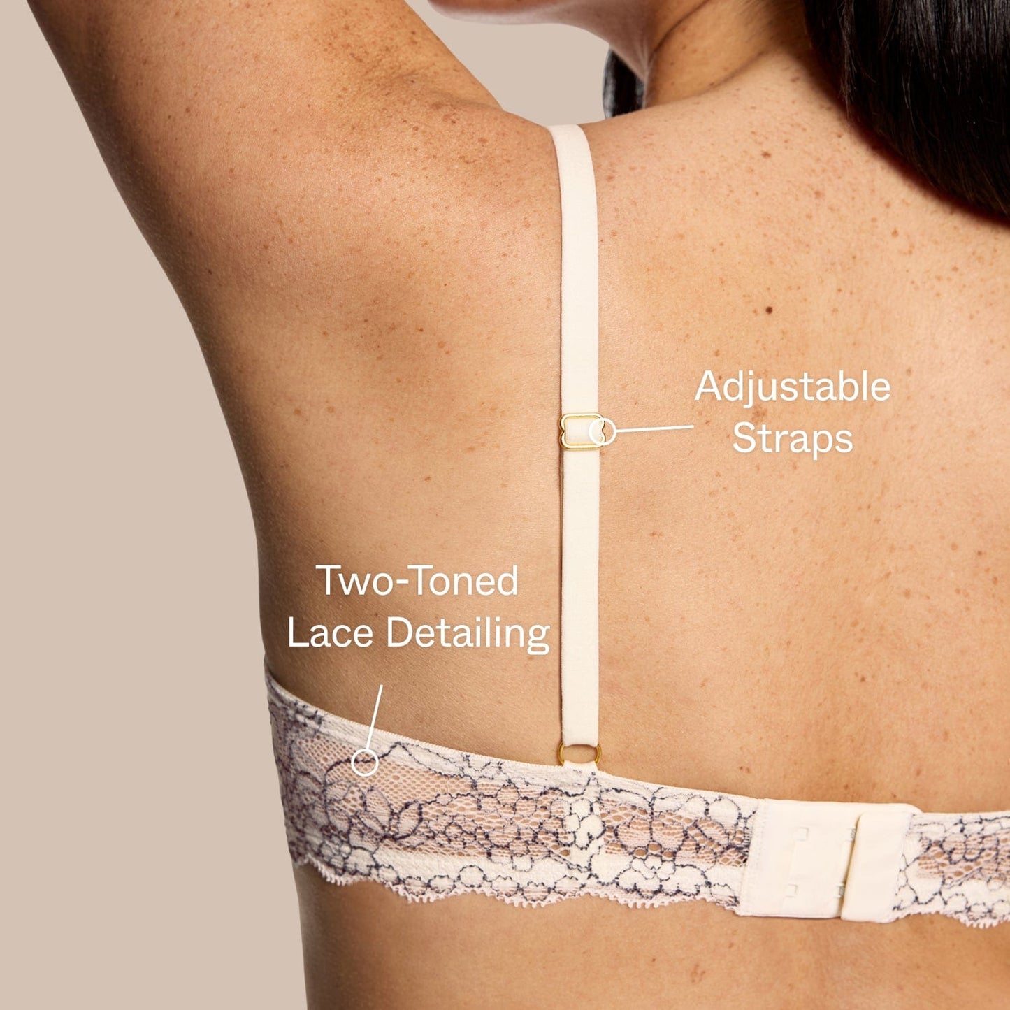 Smooth Lace Support Bra Ecru Two-Tone