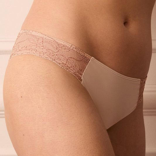 Smooth Lace Bikini Beige Two-Tone