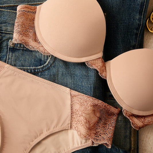 Smooth Lace Bikini Beige Two-Tone