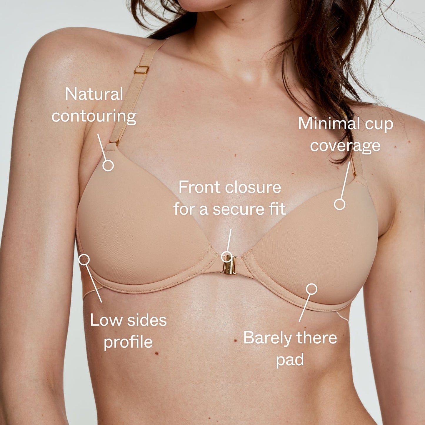 Demi Racerback T-Shirt Bra Beige